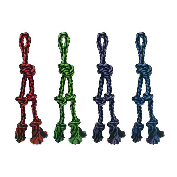 Multipet Nuts for Knots Rope Tug With 2 Danglers Dog Toy Assorted 1ea 20 in, LG Supply