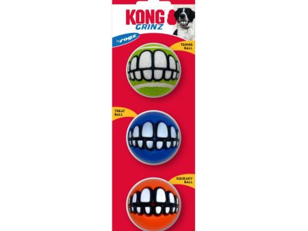 KONG Grinz by Rogz Variety Ball Dog Toys 1ea SM, 3 pk Sale