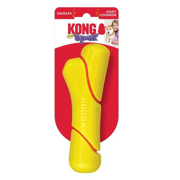 KONG Squeezz Tennis Stick Dog Toy Yellow 1ea MD Supply