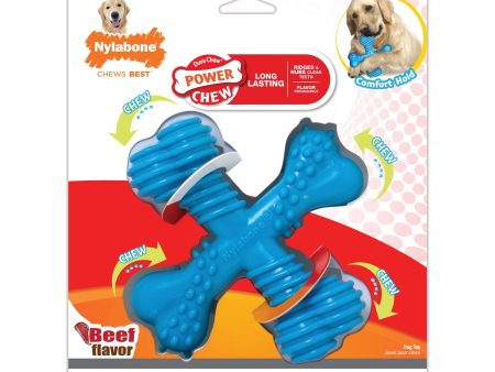 Nylabone Comfort Hold X Bone Power Chew Durable Dog Toy Beef 1ea Large Giant - Up To 50 lb For Discount