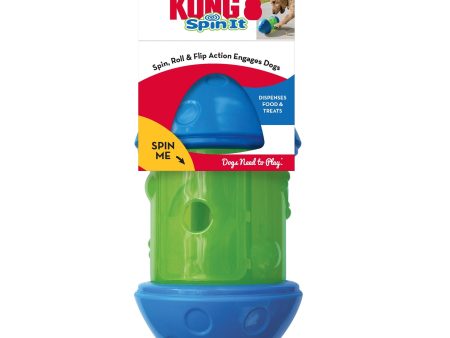 KONG Spin It Treat Dispenser Toy Green Blue 1ea LG Hot on Sale