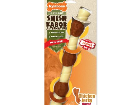 Nylabone Power Chew Shish Kabob Alternative Nylon Chew Toy Chicken Jerky 1ea XL Souper - 50+ lb Online