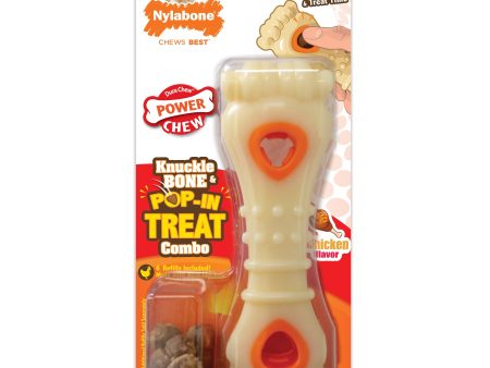 Nylabone Power Chew Knuckle Bone & Pop-In Treat Toy Combo Chicken Pop-In 1ea Large Giant - Up To 50 lb Sale